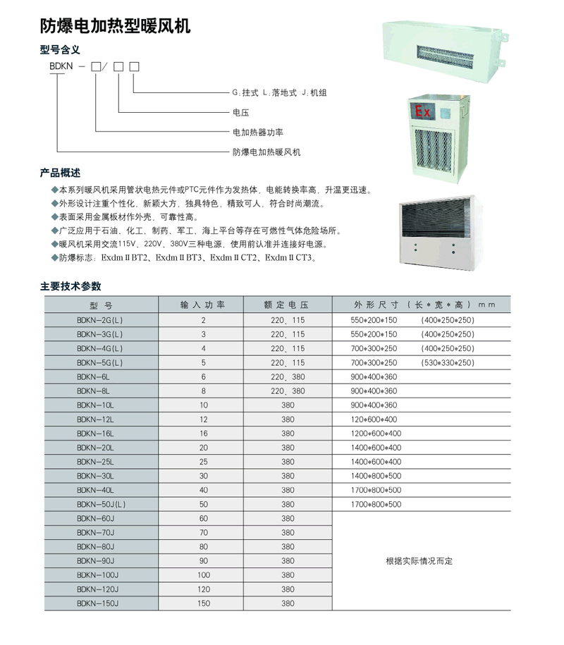 防爆电暖风机加热器